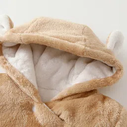 StyleCast Infants Khaki & Off White Colourblocked Hooded Romper image 4