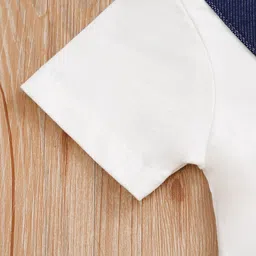 StyleCast Infant Blue & White Cotton Rompers image 4