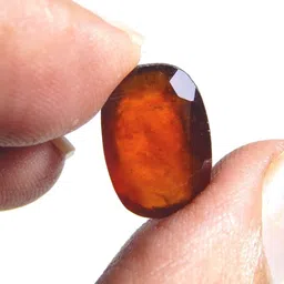 Top Quality Gomedha Ratna Hessonite Gomed 6.4cts Lab Certified stone Regular Oval Crystal Stone-image-1