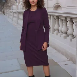 aa-ha! Women Bodycon Purple Knee Length Dress-picture-27