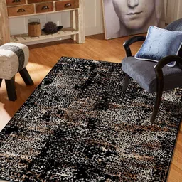 MODEFE Black & White Abstract Anti-Skid Rectangular Carpet-image-22