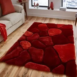 Shopgallery Red & Brown Abstrcat Printed Anti Skid Carpet-image-52