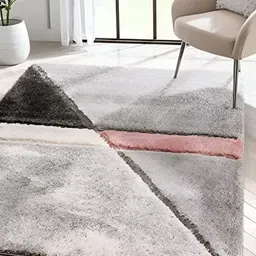 Shopgallery Pink & White Geometric Anti-Skid Carpet-image-15