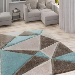 Asad Emporium Rugs Grey & Brown Geometric Printed No Shreding Carpet image 4