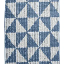 Saral Home Blue & Beige Geometric Modern Carpet image 2