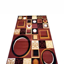 SANA CARPET Brown & Black Geometric Printed Carpet image 2