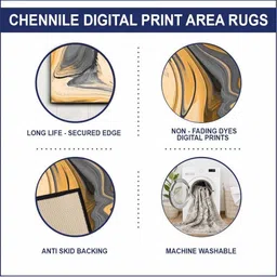 Sparrow world Red Bohemian Anti-Skid Polyester Carpet image 2