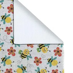 Mona B Kids White Printed Dhurrie Carpet Rug image 3