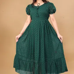 qena Solid Georgette Stitched Flared/A-line Gown-picture-12