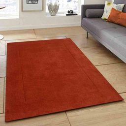 Safiya Carpet Orange Solid Hand-Tufted Woollen Carpets-picture-24