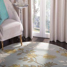 Safiya Carpet Green Floral Hand-Tufted Woollen Carpets-picture-13