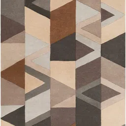 Safiya Carpet Brown Geometric Woollen Carpets image 3