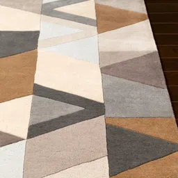 Safiya Carpet Brown Geometric Woollen Carpets image 2