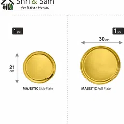 shri & sam Pack of 15 Stainless Steel GOLD MAJESTIC Dinner Set image 4
