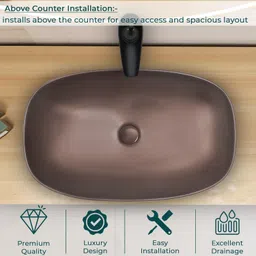 plantex Ceramic Basin for Bathroom/Table Top Ceramic Basin/Washbasin Sink for Bathroom Counter Top image 4