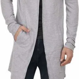 clothify Men Straight Full Sleeve Grey Shrug-picture-21