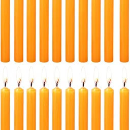 parkash candles Chime Candles Set of 20 | Ritual Spell Candle | Unscented (Orange) Candle-picture-13
