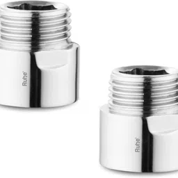 ruhe Full Brass 1 Inch Extension Nipple For Faucet Fittings Set Of 2 (Chrome Finish) Faucet Nozzle-picture-15