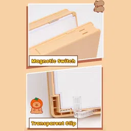 k3nterprises Creative Study Board Stationery Box with Erasable Whiteboard for Students space pencil Art Metal Pencil Box image 3