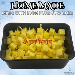 Golden Glow 100% Pure Cow Ghee Diya Batti - 101 Pack Cow Dung (Pack of 51) Table Diya Set-image-50