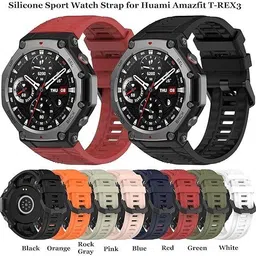 RUPELIK Silicone Adjustable Strap Compatible with Amazfit T-Rex 3 with Installation Tool Smart Watch Strap image 3