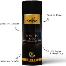 kaipo Men Deo for Give Fragrance or Feel Fresh and Confident (Pack Of 2x150ml) Deodorant Spray - For Men image 2