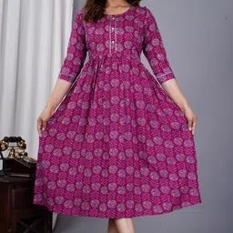 rs creations Women Printed Viscose Rayon Flared Kurta image 5