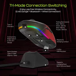 Archer Tech Lab Quest Wireless OpticalGaming Mousewith Bluetooth image 3