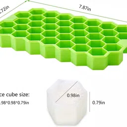 rhhg e com Silicone Honeycomb Ice Cube Tray for Freezer 37 Cavity Ice Cube Flexible Tray^ Multicolor Silicone Ice Cube Tray image 2
