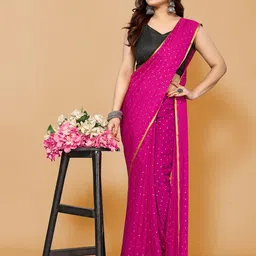 fabmora Embellished, Printed Bollywood Chiffon Saree-picture-14