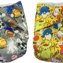 Baby Cloth Diaper Pants Adjustable Reusable Washable Printed Button Diaper for Babies/Infants/Toddlers (Age 0 to 2 Years)-image-17