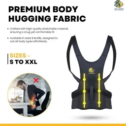 pro365 Adjustable Posture Corrector with Premium Fabric for Back Pain| Spine Relief Back / Lumbar Support image 3