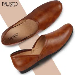 fausto Ethnic Fashion Festive Wedding Occasion Nagra Lightweight Slip On Jutis and Mojaris For Men image 2