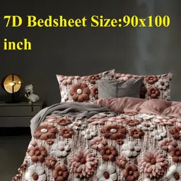 laying style Polycotton King Flat 400 TC Floral Bedsheet-picture-15