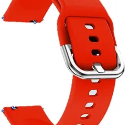 MOBISINGH MSH19BE0037RD 19MM Silicon Watch Strap with Buckle Lock FOR NOISE COLORFIT PRO 2 Smart Watch Strap image 1