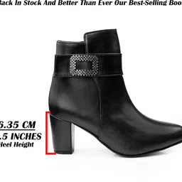 yuvrato baxi Elegant High Ankle Zipper Boots with Decorative Buckle and Fashion Trend Slip On For Women image 2