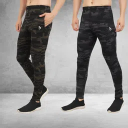 dihox Pack of 2 Men Printed Green, Grey Track Pants-picture-20