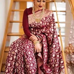 aldwych Woven Banarasi Silk Blend Saree-picture-11