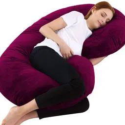 wild mint C Velvet Microfibre Solid Pregnancy Pillow Pack of 1-picture-16