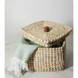 swadeh Single Natural Sabai Grass Urban Weave Box Organizers-picture-34