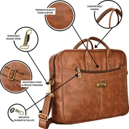 lorem Men & Women Tan Messenger Bag - Extra Spacious image 3