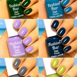 fashion bar Quick Dry Power Lasting six nail polish shades collection Set No.DF89 Multicolor image 1