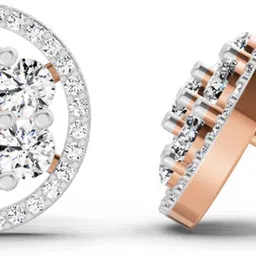 Sparkles Certified Lab Grown Diamond & BIS Hallmark Rose Gold 14kt Diamond Stud Earring-picture-17