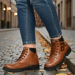 broomi Brown Synthetic Leather High Ankle Boots for Men Boots For Men-picture-27