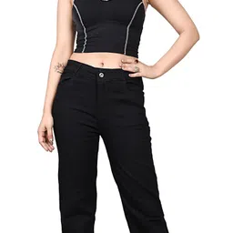 urban a-line Women Straight Fit High Rise Black Jeans image 5