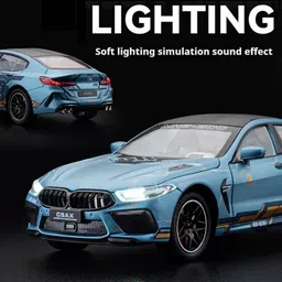 deuson ecom Diecast M8 Scale Model Metal Toy Car for Kids Light Sound Pullback Openable Door image 3