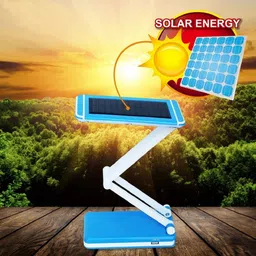 akr Powerful Recahrgeable LED Lamp With Attached Solar Panel 36 SMD Desk lamp Study Lamp image 2