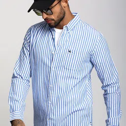 the bear house Men Slim Fit Striped Button Down Collar Casual Shirt image 4
