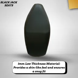 blackjackseats Premium Plain Black Waterproof seat cover with orange & white stitch for Dio 125 Single Bike Seat Cover For Honda Dio image 4