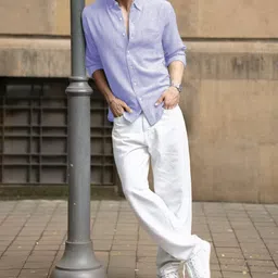 jackbella Men Regular Fit Solid Spread Collar Casual Shirt image 5